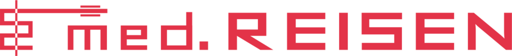 Logo Symbol mit Schriftzug "med. REISEN"